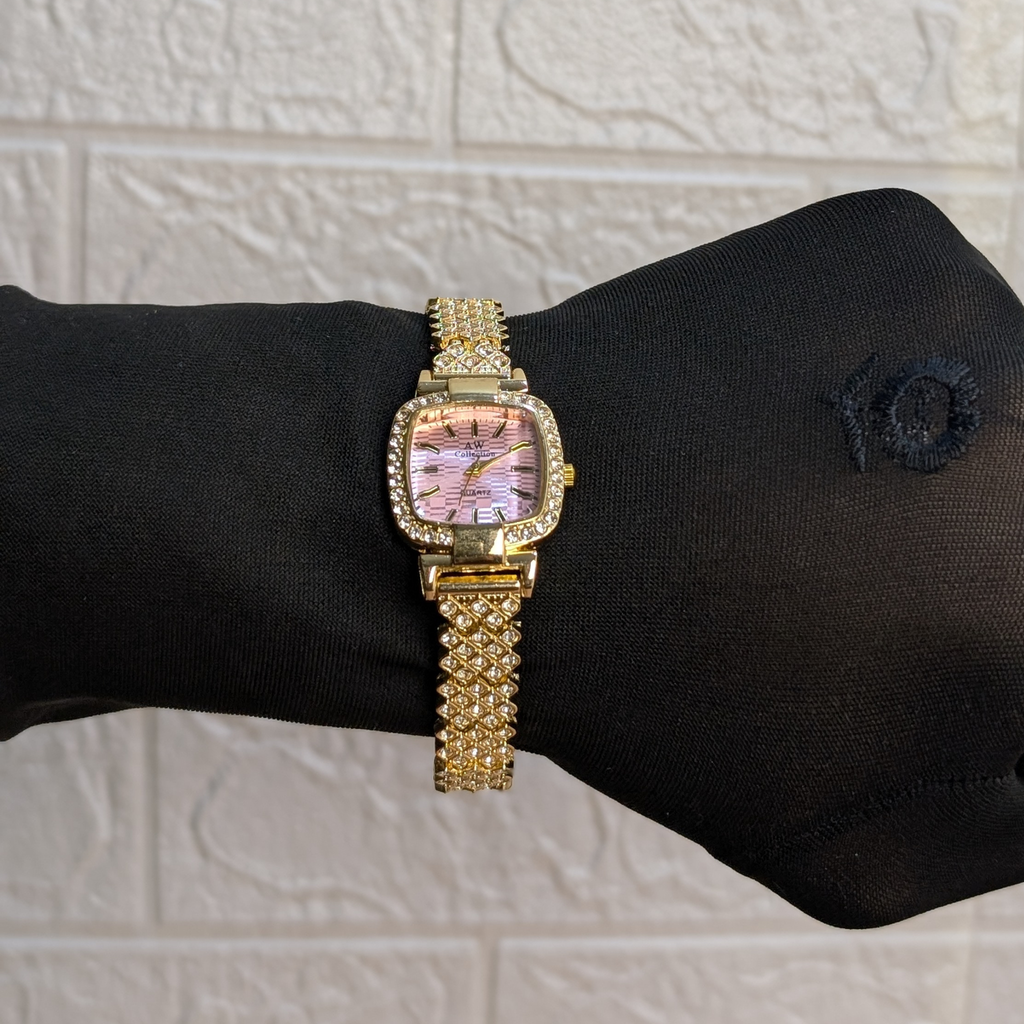 Golden Bloom Jewelry & Watch Gift Set